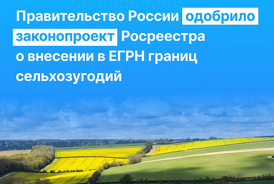 Правительство России одобрило законопроект Росреестра о внесении в ЕГРН границ сельхозугодий