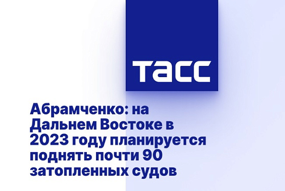 Абрамченко: на Дальнем Востоке в 2023 году планируется поднять почти 90 затопленных судов