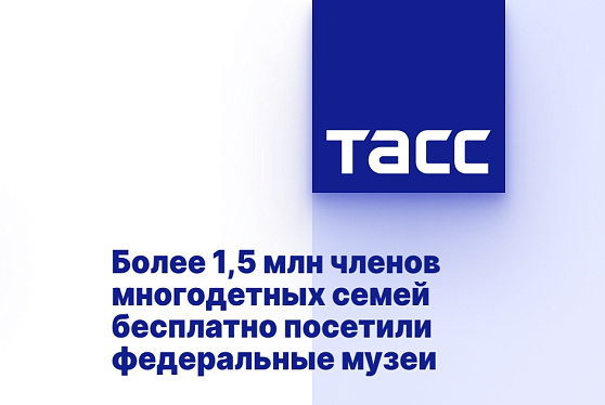 Более 1,5 млн членов многодетных семей бесплатно посетили федеральные музеи